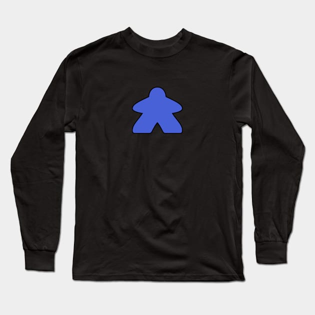 Blue Meeple Long Sleeve T-Shirt by SkyBoardGamingStore